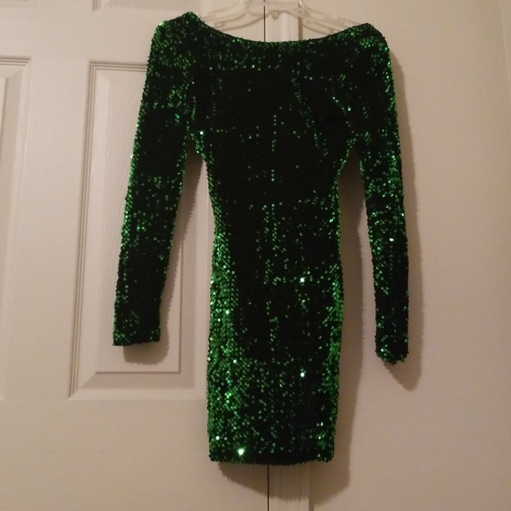 Green sequin Express dress